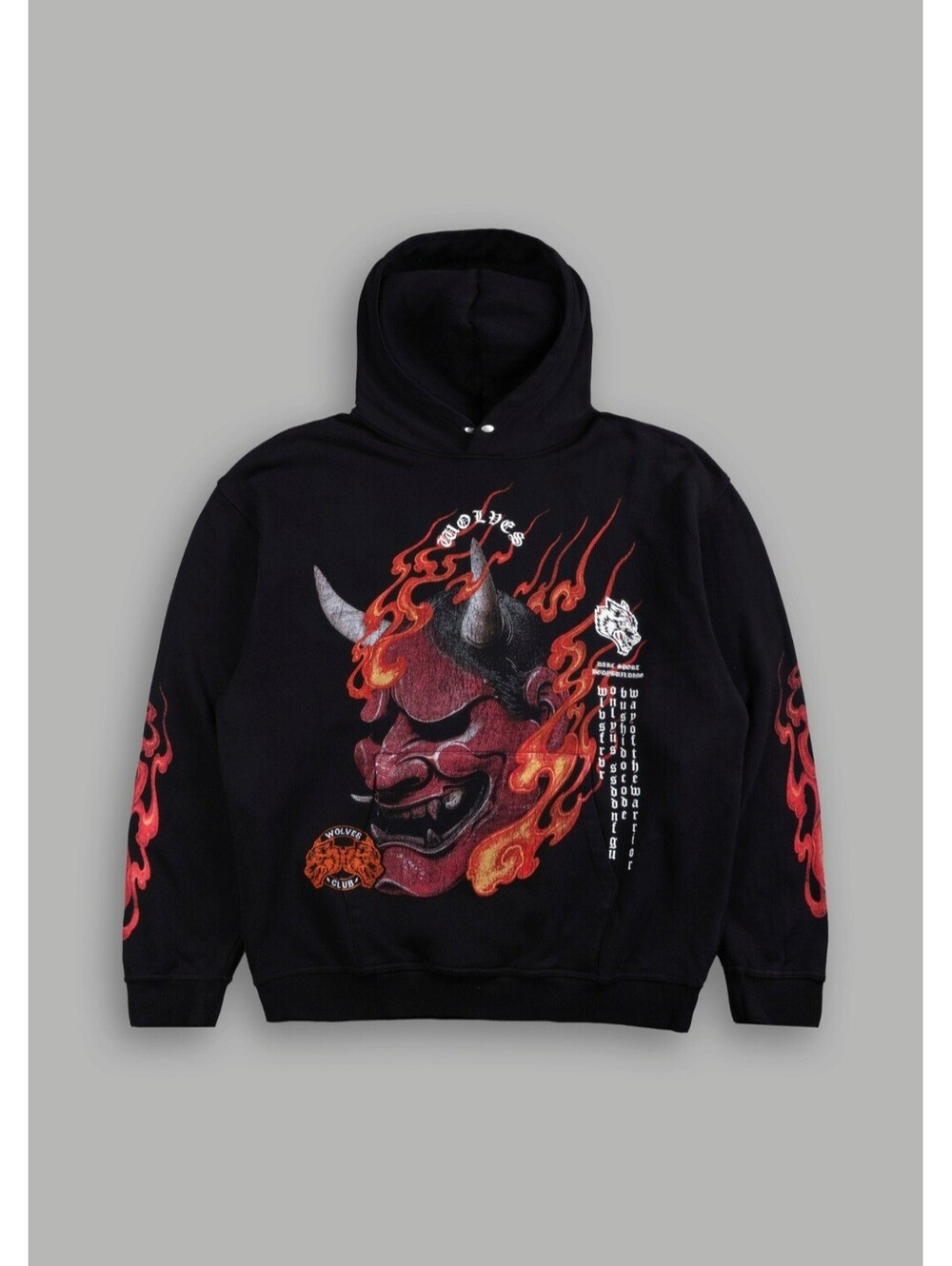 Darc Sport Bushido Wolves Club Oni Inferno Pierce Hoodie in Black